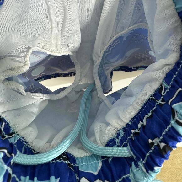 Beach Bros Little Boy Size 6 Blue 80's Retro Pineapple Print Swim Trunks Shorts - Picture 5 of 8